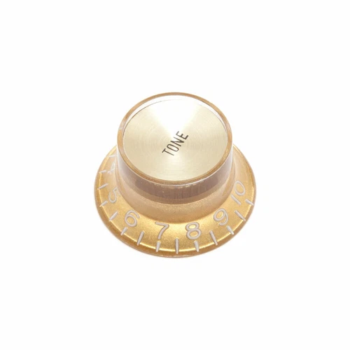 Hosco Reflector Tone Control Knob Gibson Style (Gold w/Gold Cap, Imperial (inch…