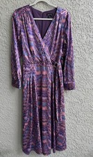Tahari Arthur S Levine Womens Dress Lined Multi Plum Teal Abstract Sz 10 NWT#248