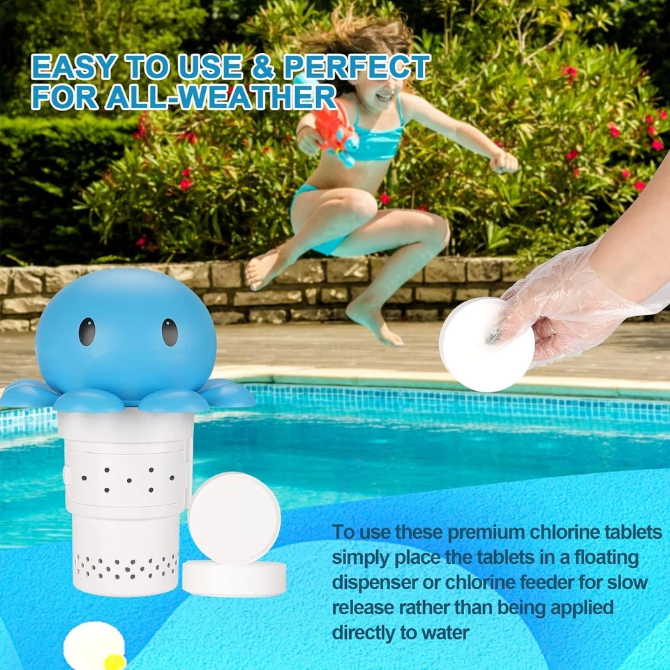Floating Chlorine Dispenser Fits 1 to 3 Inch Tablets for Pools, Hot Tub, Spas Foto 2 de 4