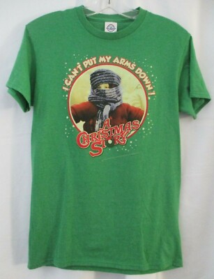 A CHRISTMAS STORY I CAN'T PUT MY ARMS DOWN GREEN T-SHIRT - SIZE SMALL