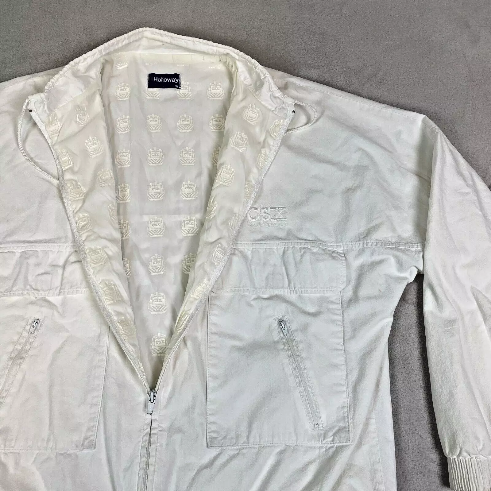 holloway vintage csx transportation railroad sportsmaster embroidered jacket