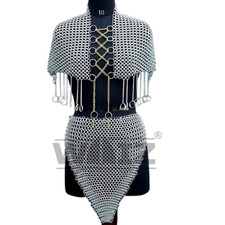 Medieval Aluminium Chainmail Top and Skirt Set  Romantic Chainmail Outfit