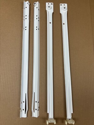 Drawer slides, 23 1/2'' cabinet, white, 3/4 ext, with P-bend 260 brackets
