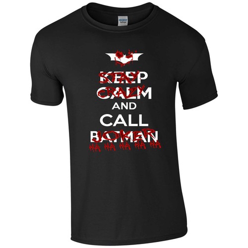 Joker T Shirt Keep Calm Stay Crazy Funny Joke Comics Superhero Xmas Men Tee Top - Picture 2 of 7