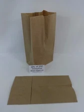 Qty 200 #4 Paper Brown Kraft Natural Sack Grocery Merchandise Retail Bags