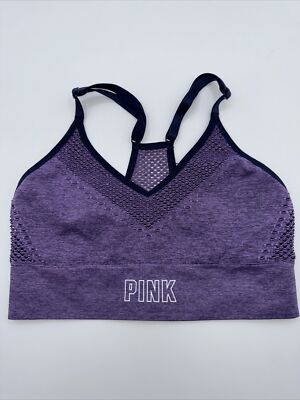 Victoria s Secret PINK Active Sports Bra Sz Xs Seamless Lightly Lined Purple