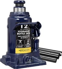 TCE Torin Hydraulic Stubby Low Profile Welded Bottle Jack 12 Ton(24,000 lb) Blue