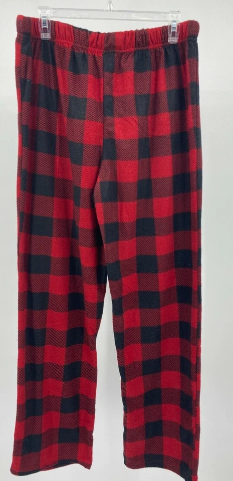 Open Trails Mens Large Red And Black Tartan Plaid Pajama Pants - Image 2 of 4