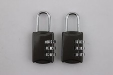 2x Digit Resettable Combination Lock 3 Dial Padlock Door Travel Luggage Black