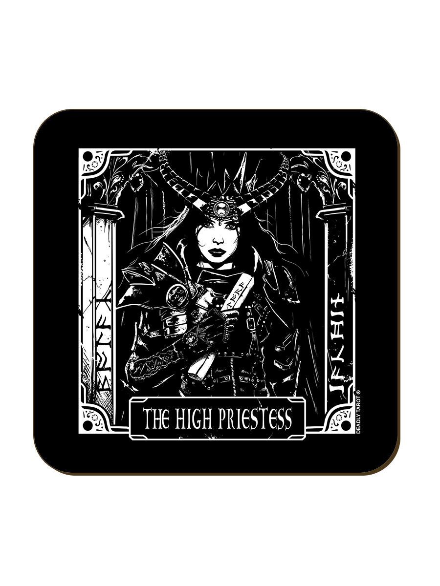 Deadly Tarot Coaster The High Priestess Black 9.2x9.2cm
