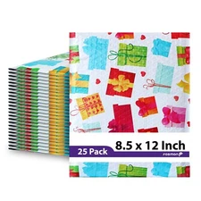 Fosmon [25 PACK] [8.5 x 12 in] Lightweight Bubble Padded Shipping Envelopes Bag