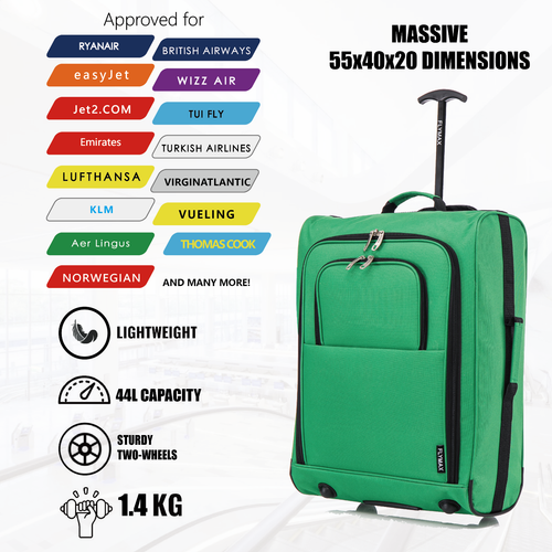 55X40X20 Ryanair Cabin Bag Suitcase Hand Luggage Flight Onboard Case Lightweight - Picture 6 of 55