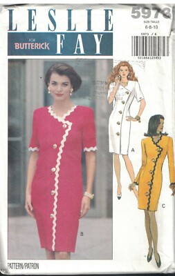 4561 Uncut Butterick Misses Sewing Pattern Loose Fitting Dress Size 6 8 10