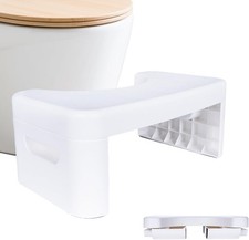 6.7 inch Folding Toilet Stool White Foldable Bathroom Potty Step Stool for All