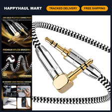 High-Quality 3.5mm Aux Cable 90 Degree, 3.28ft TRS Audio Cord for Headphones