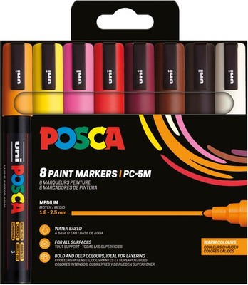 182549  Marker Set, 8 Acrylstifte PC5M, Permanent Marker 1,8  2,5 mm Rundspitze