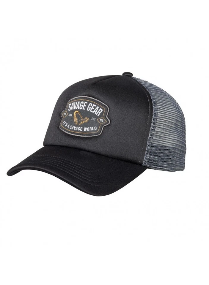 Savage Gear Badge Trucker Cap Black Angelkappe Snapback Mesh Cap - Bild 1 von 1