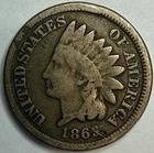 1863 Copper-Nickel Indian Head Cent Exact Coin Imaged #IND556