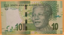 South Africa 2012 Banknote 10 Rand XF Condition. Without Omron Rings