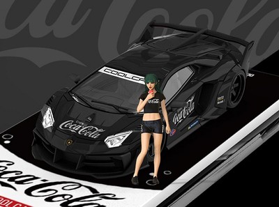 LAMBORGHINI GT Evo - Coca Cola + Figure  - black - Cool Car 1:64