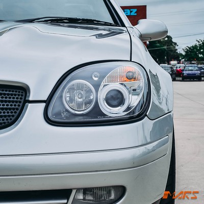 Black CCFL Angel-Eyes Head Lights for Mercedes-Benz SLK R170