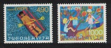 Yugoslavia Joy of Europe Meeting Belgrade Children s Paintings 2v 1977 MNH