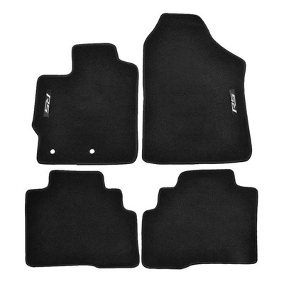 For 07-12 Toyota Yaris 4Dr Black Nylon Floor Mat Carpet Front Rear 4PCS w/ RS
