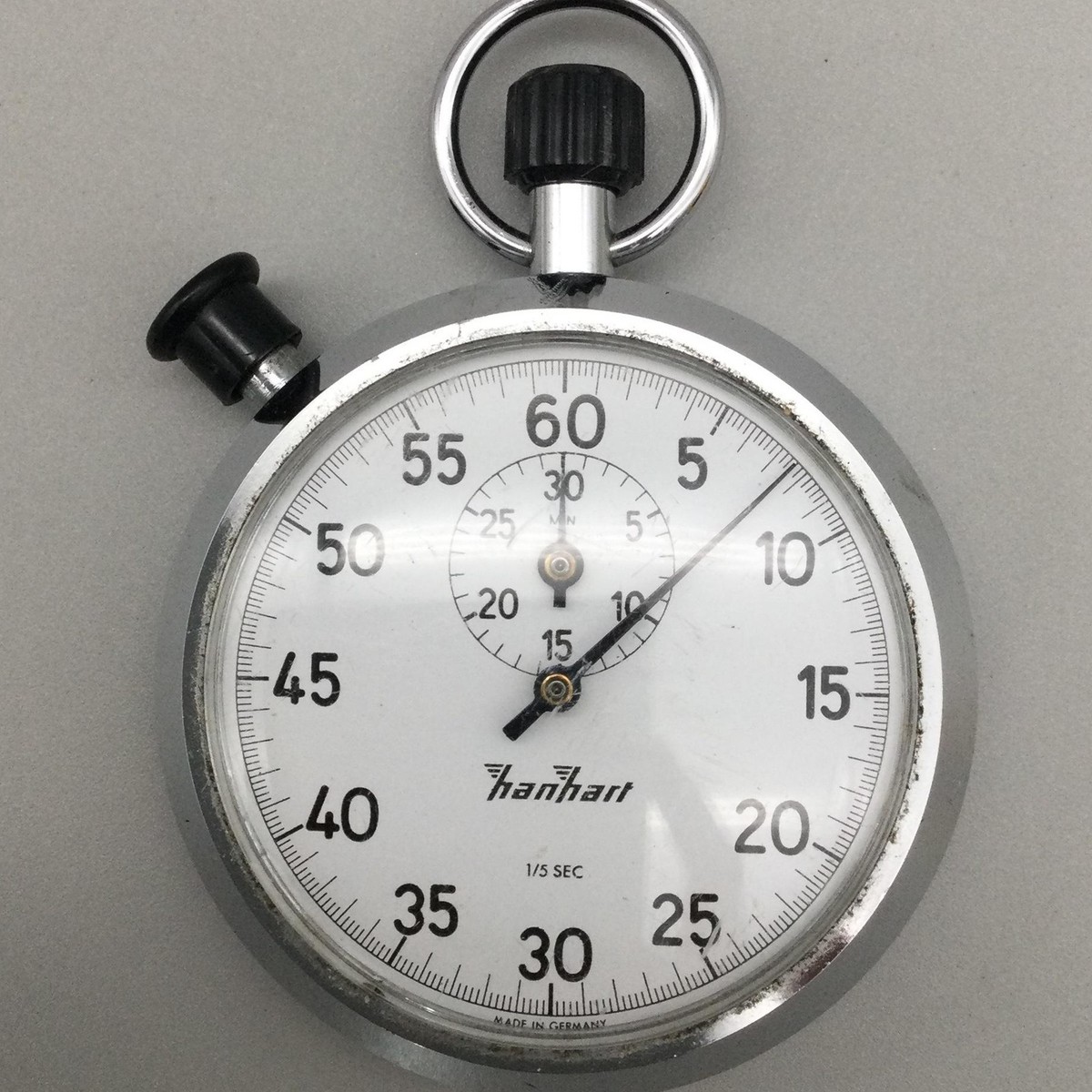 Vintage Hanhart Stop Watch Men 55mm Manual Wind 1/5 Sec Germany