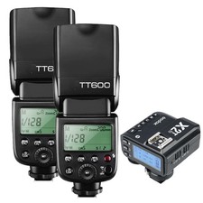 Godox 2pcs TT600 HSS 1/8000S 2.4G Wireless GN60 Flash Speedlite Daylight