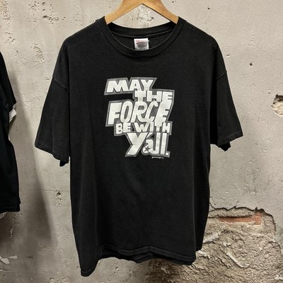 Vintage 90s 1997 Star Wars May The Force Be With Y'all Comedy Parody Tee XL
