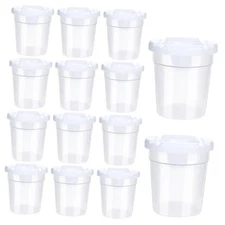 12 Packs No Spill Paint Cups for Kids Small Plastic Paint Containers with Lids 