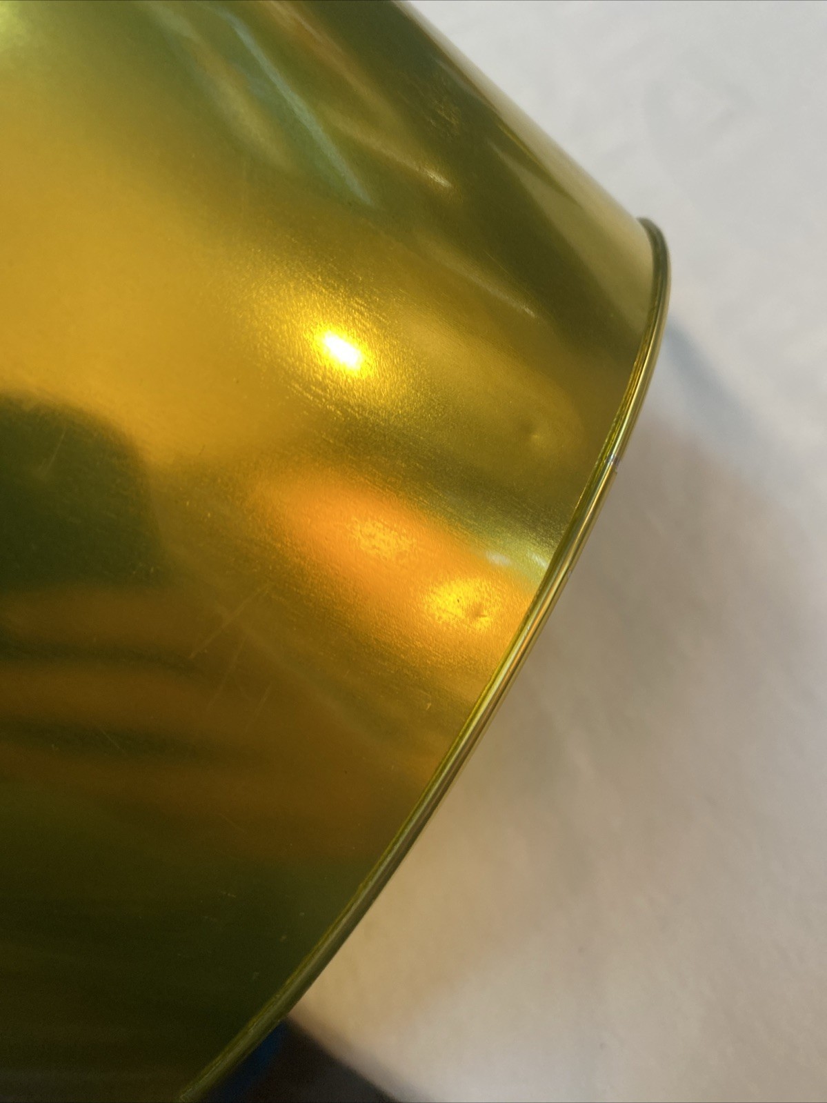 JV Reed & Co USA Gold Black Leaves MCM Fern Vintage Trash Can Metal 9.25”