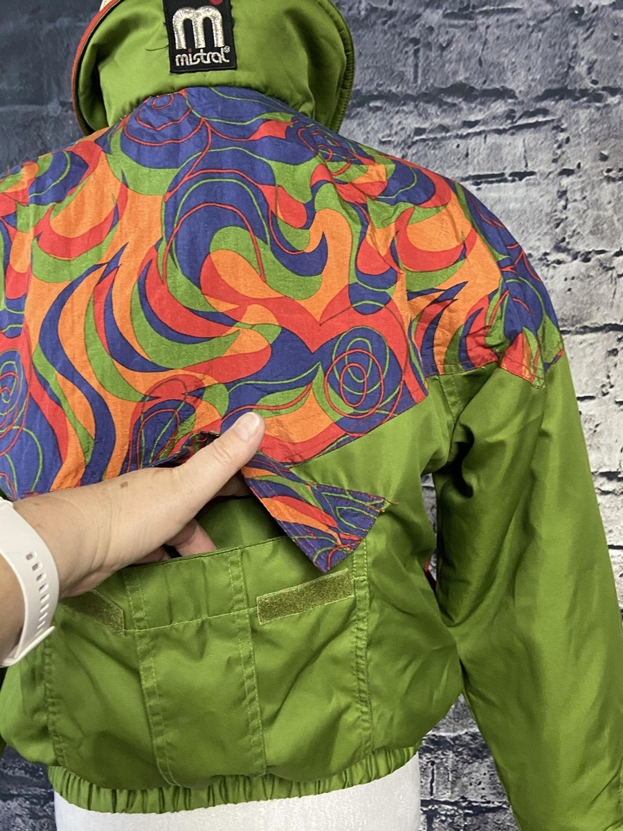 Vintage Mistral Jacket Womens Extra Small Green Multicolor Ski