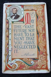 1911 Abraham Lincoln Postcard by Franklyn Hobbs & Co.The Old National bank. Lima