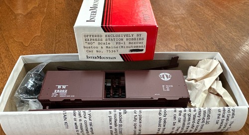 Kit Intermountain HO PS-1 40’ Box Car Boston & Maine Minuteman BM 75367 NOS NY | Zustand: New