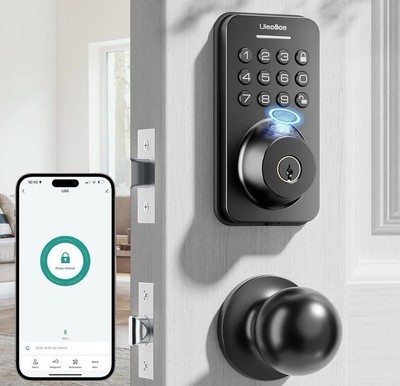 Ulecoce Keyless Entry Door Lock Deadbolt w/ Handle Set for Front Door U68 OB. 39