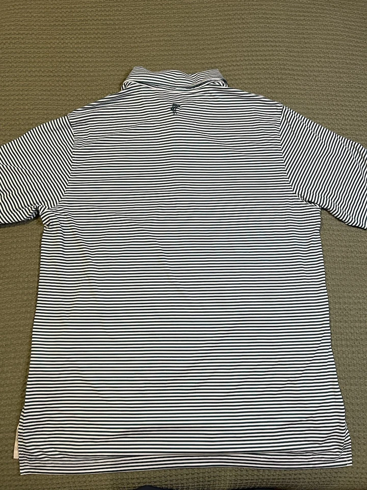 Camisa polo de golf Ashworth para hombre manga corta L rayas verdes Foto 4 de 4