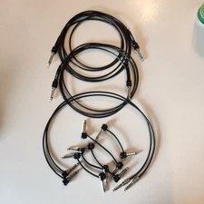 George L's .155 Guitar Patch Cables 1/4" Jacks Best Pro Pedalboard Cords Black 