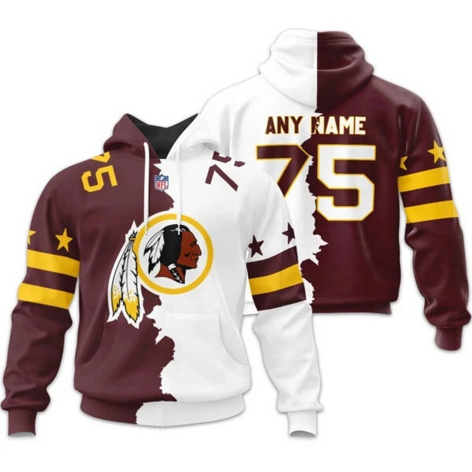 Custom Washington Football Team Commanderss Lightweight Hoodie, Unisex Adults