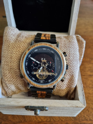 Original Wood o Clock Holz Automatikuhr Bergland Neu Wood O' Clock Armbanduhr 