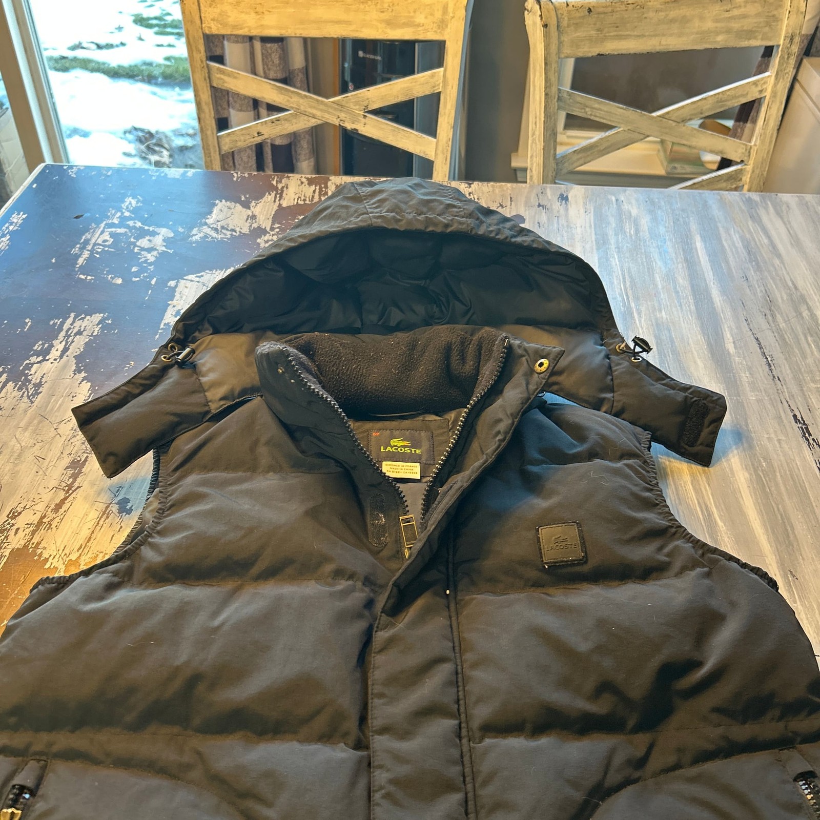 Lacoste Men's Black Quilted Hooded Puffer Vest thumbnail 3