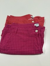 Crown & Ivy Lot of 2 Shelby Scallop Edge Shorts Coral and Hot Pink Plus Size 18W