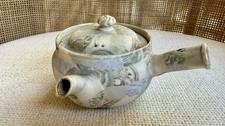 Antique c.1900 Japanese Banko Nerikomi Neriage Agateware Kyusu Teapot Marked