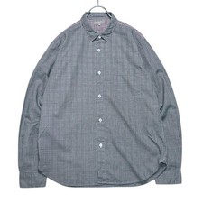 MARGARET HOWELL MHL. Cotton Glen Check Shoulder Panel Shirt L Japanese Minimal