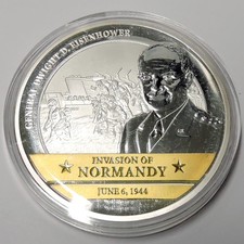 WWII Invasion of Normandy D-Day Eisenhower Commemorative Coin War in Atlantic
