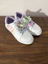 Dot & Zazz Girls Size 13 White , Heart And Rainbow Laces