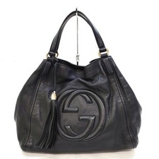 Gucci Hand Bag Black Leather 5650718