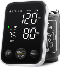 Blood Pressure Monitor Upper Arm Monitors for Home Use BP Large, Black NOB