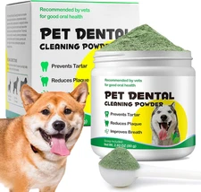 Teeth Cleaning Powder for Dogs, 80g Dog Breath Freshener, Dental Powder for D...