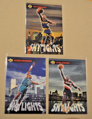 Upper Deck 1993 NBA Basketball - 3 x Skylights Drexler Hardaway Mourning + Bonus